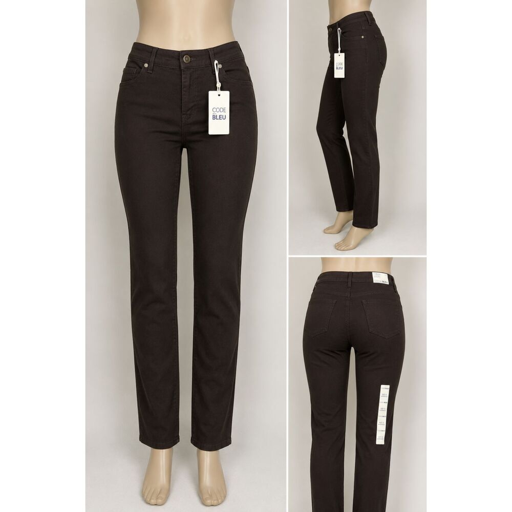 Code Bleu Chelsea Classic Straight Women's Brown Pants Size 12 NWT Stretch